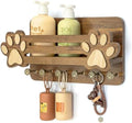 Dog Leash Holder for Wall with Wall Shelf for Dog Lover, White