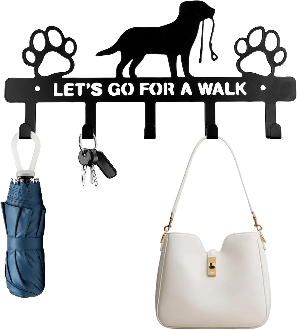 5-Hooks Dog Leash Holder for Wall,Key Holders Key Holder Leash Hooks