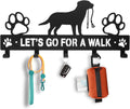 Dog Leash Holder for Wall, 5 Hooks, Iron Dog Leash Hanger, 11 Inch