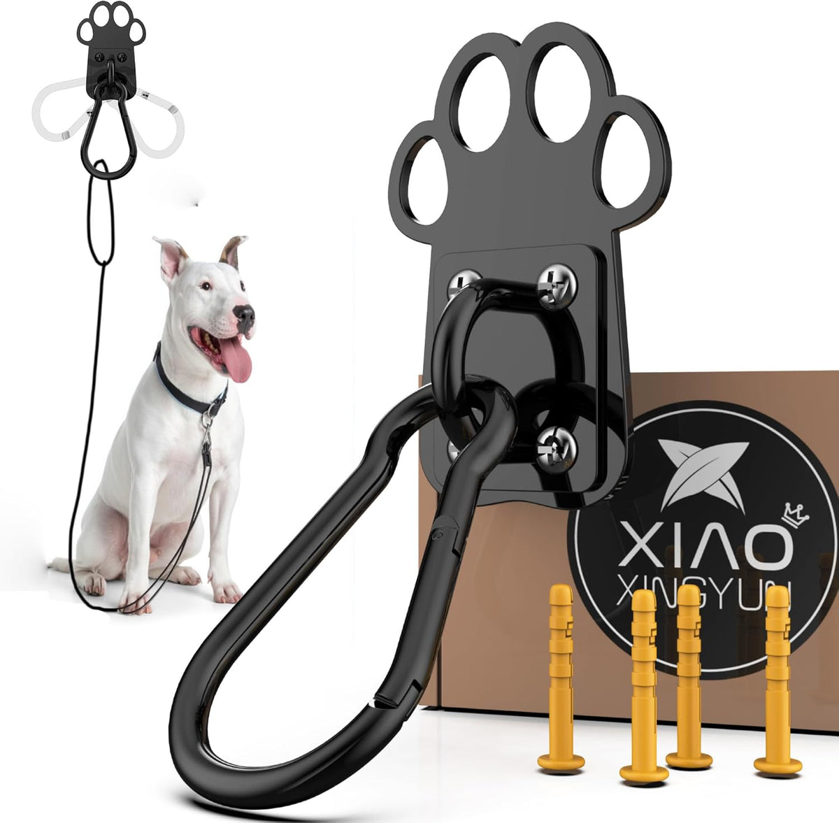 Heavy-Duty Indoor and Outdoor Dog Leash Holder for Wall – Automatic Closing Dog Leash Hook